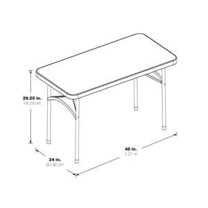 Resin Multipurpose Folding Table, 4' Rectangle
