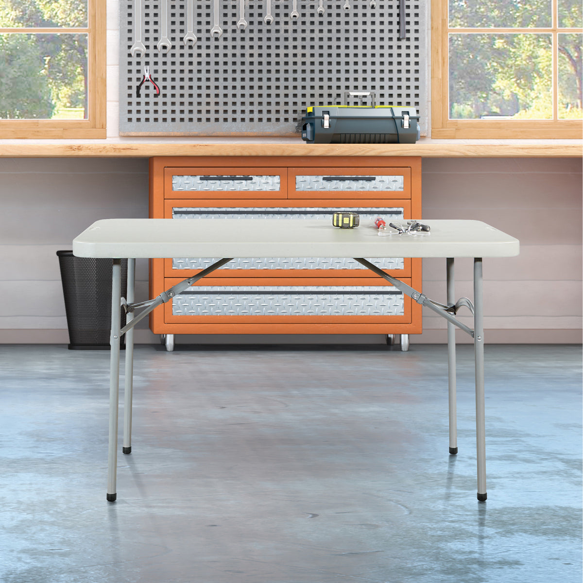 Resin Multipurpose Folding Table, 4' Rectangle