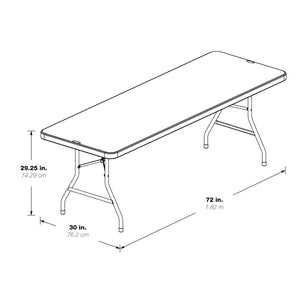 Resin Multipurpose Folding Table, 6' Rectangle
