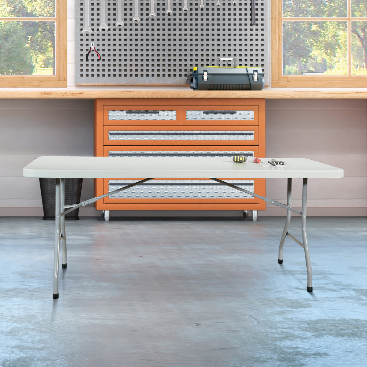 Resin Multipurpose Folding Table, 6' Rectangle