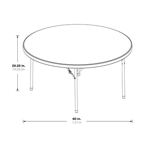 Resin Multipurpose Folding Table, 60" Round