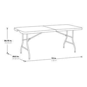 Resin Multipurpose Fold-in-Half Table, 6' Rectangle