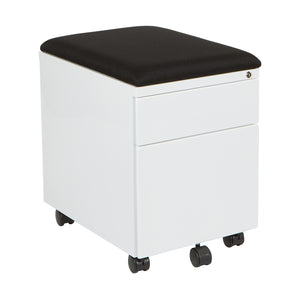 Mobile Box/File Pedestal with Padded Seat