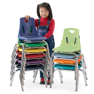 Jonti-Craft® Berries® Plastic Stacking Chair with Chrome Legs, 12" Seat Height