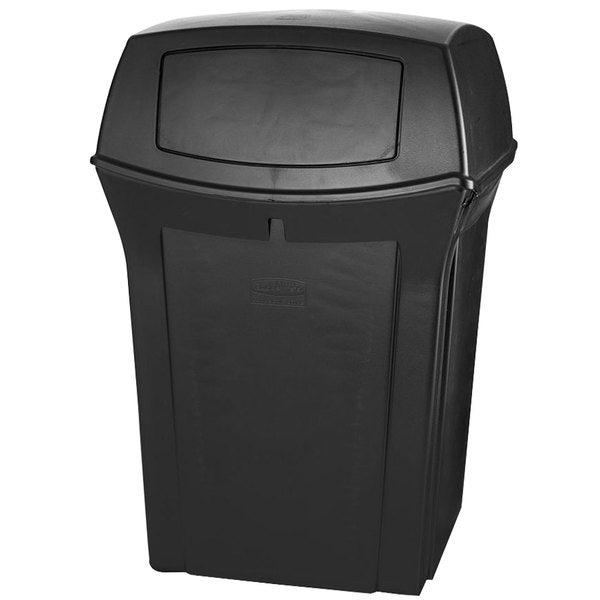 Rubbermaid Ranger Outdoor Fire Safe Waste Container with 2 Doors, 45 Gallon,Black