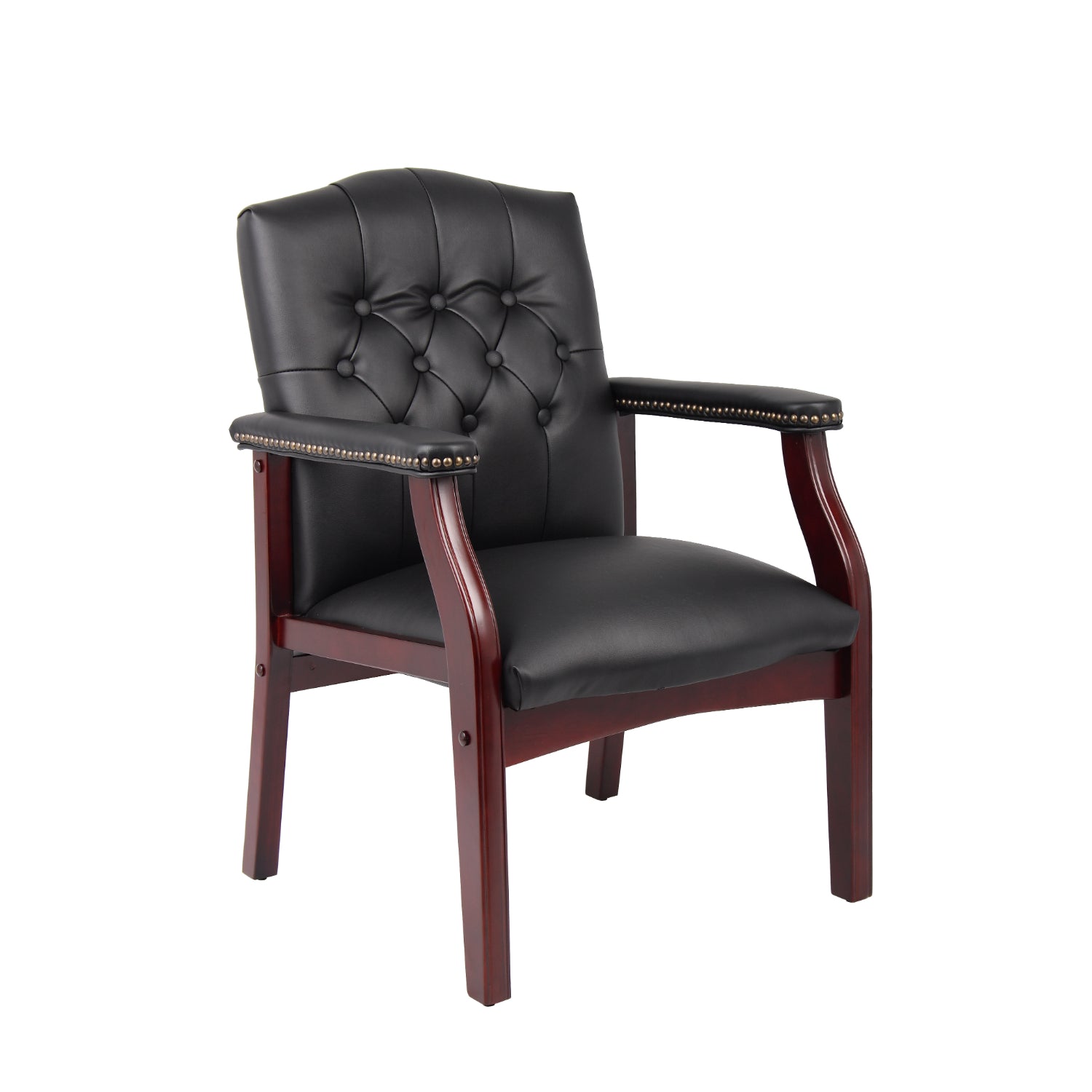 Traditional Guest Arm Chair with Black Caressoft Vinyl Upholstery