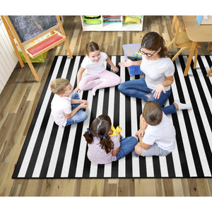 Schoolgirl Style Simply Stylish Black & White Stripe Rugs