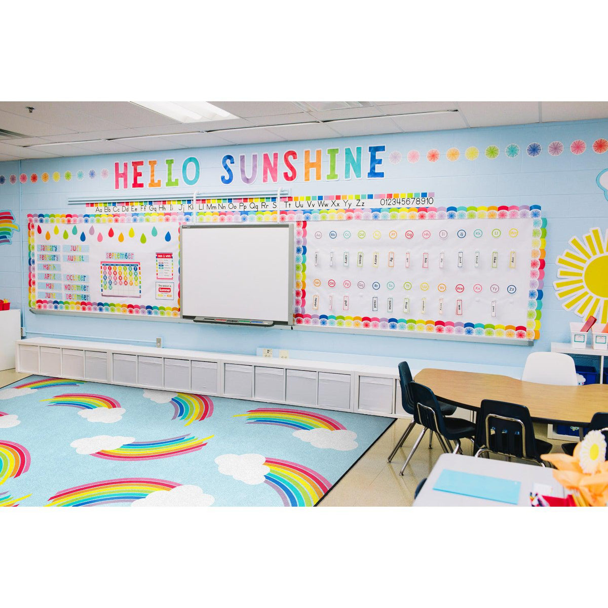 Schoolgirl Style Hello Sunshine Whimsical Rainbows Rugs