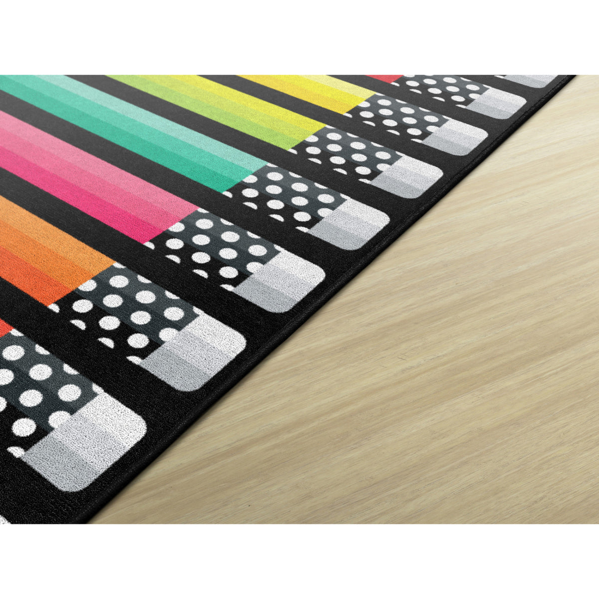 Schoolgirl Style Black, White & Stylish Brights Pencil Rugs
