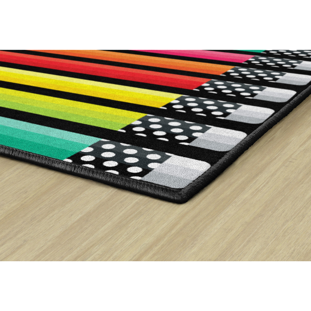 Schoolgirl Style Black, White & Stylish Brights Pencil Rugs