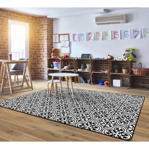 Schoolgirl Style Simply Stylish Black & White Tile Rugs