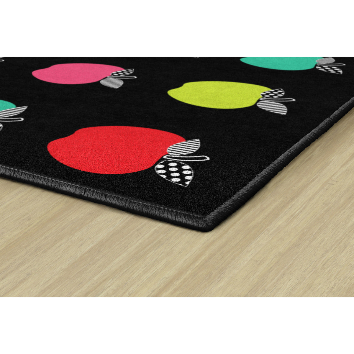 Schoolgirl Style Black, White & Stylish Brights Apple Sit Spot Rugs