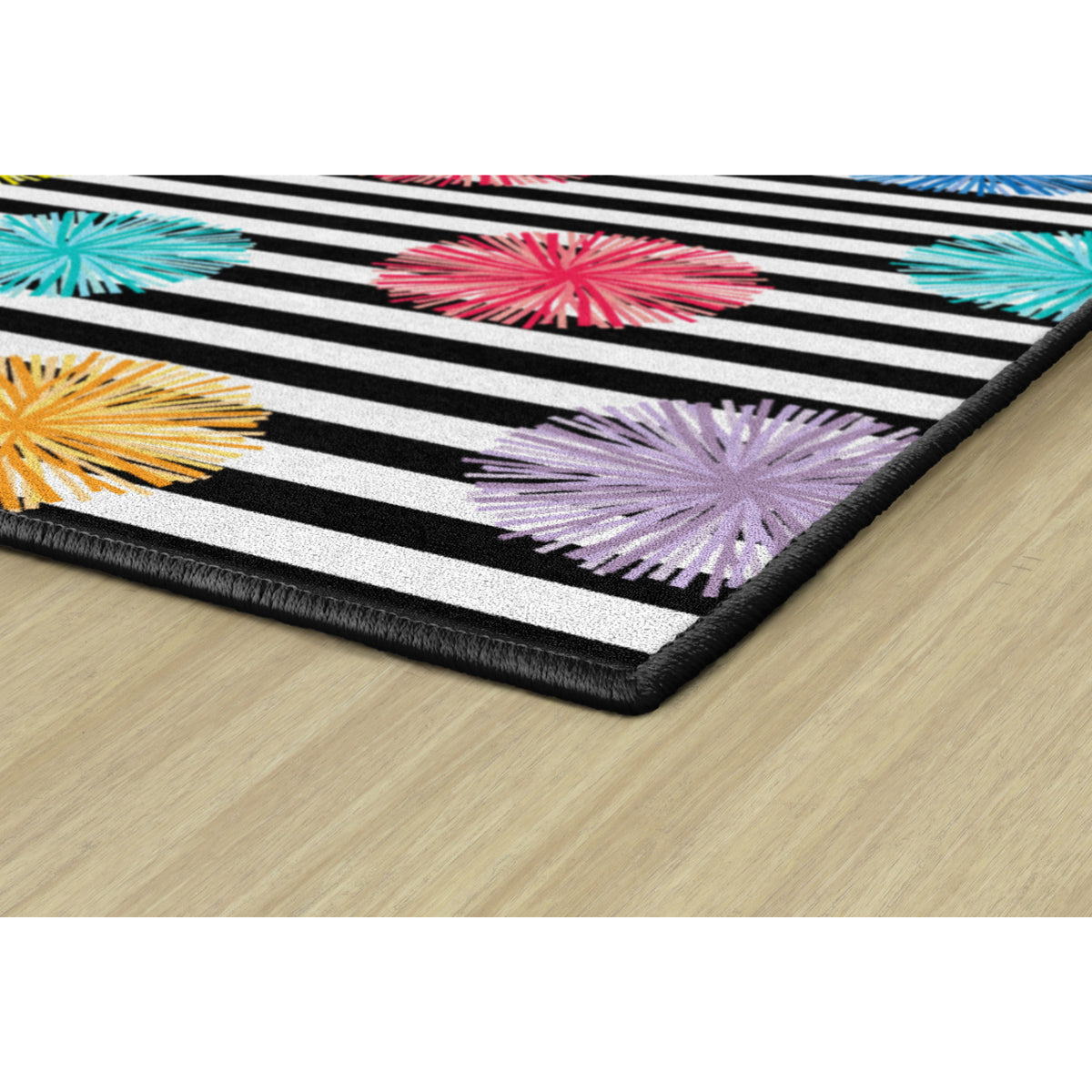 Schoolgirl Style Just Teach Black & White Poms Rugs