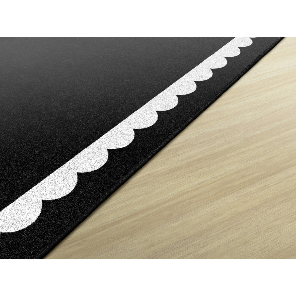 Schoolgirl Style Black, White & Stylish Brights Black & White Scallop Rugs