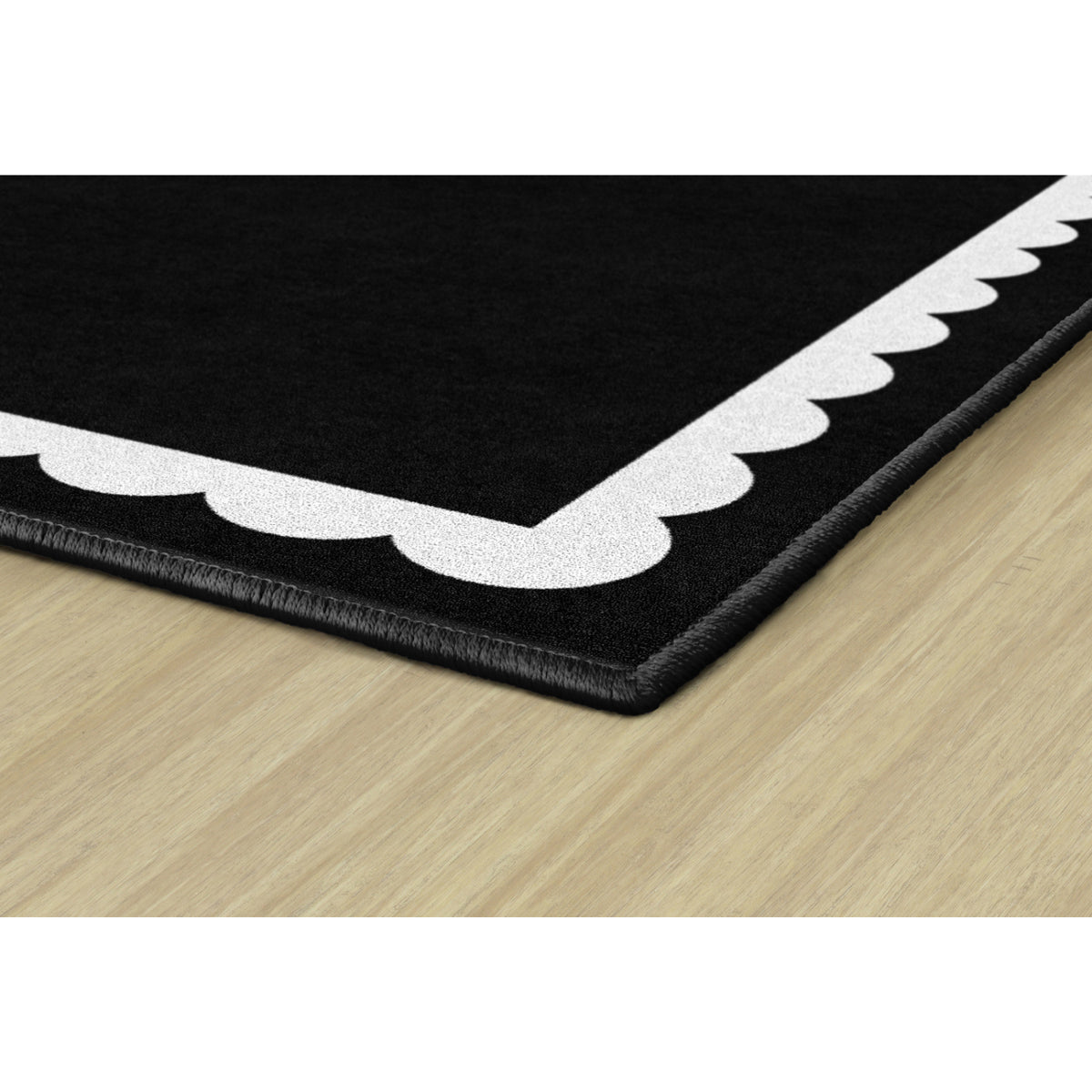 Schoolgirl Style Black, White & Stylish Brights Black & White Scallop Rugs