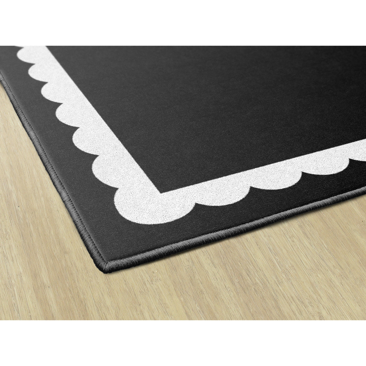 Schoolgirl Style Black, White & Stylish Brights Black & White Scallop Rugs