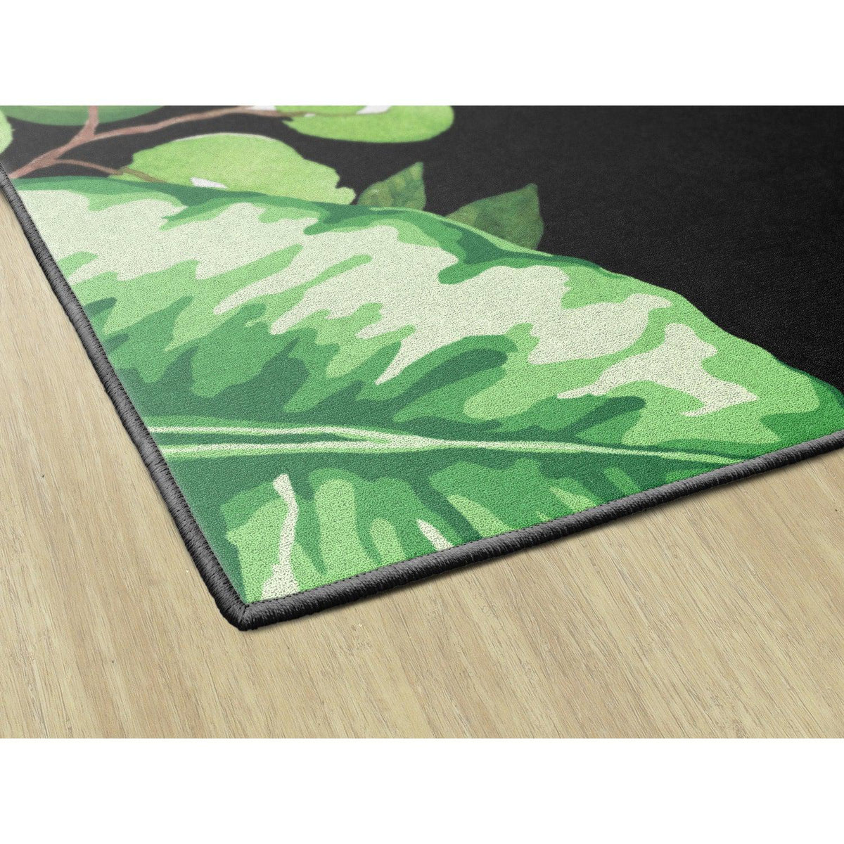 Schoolgirl Style Simply Boho Greenery On Black Rugs