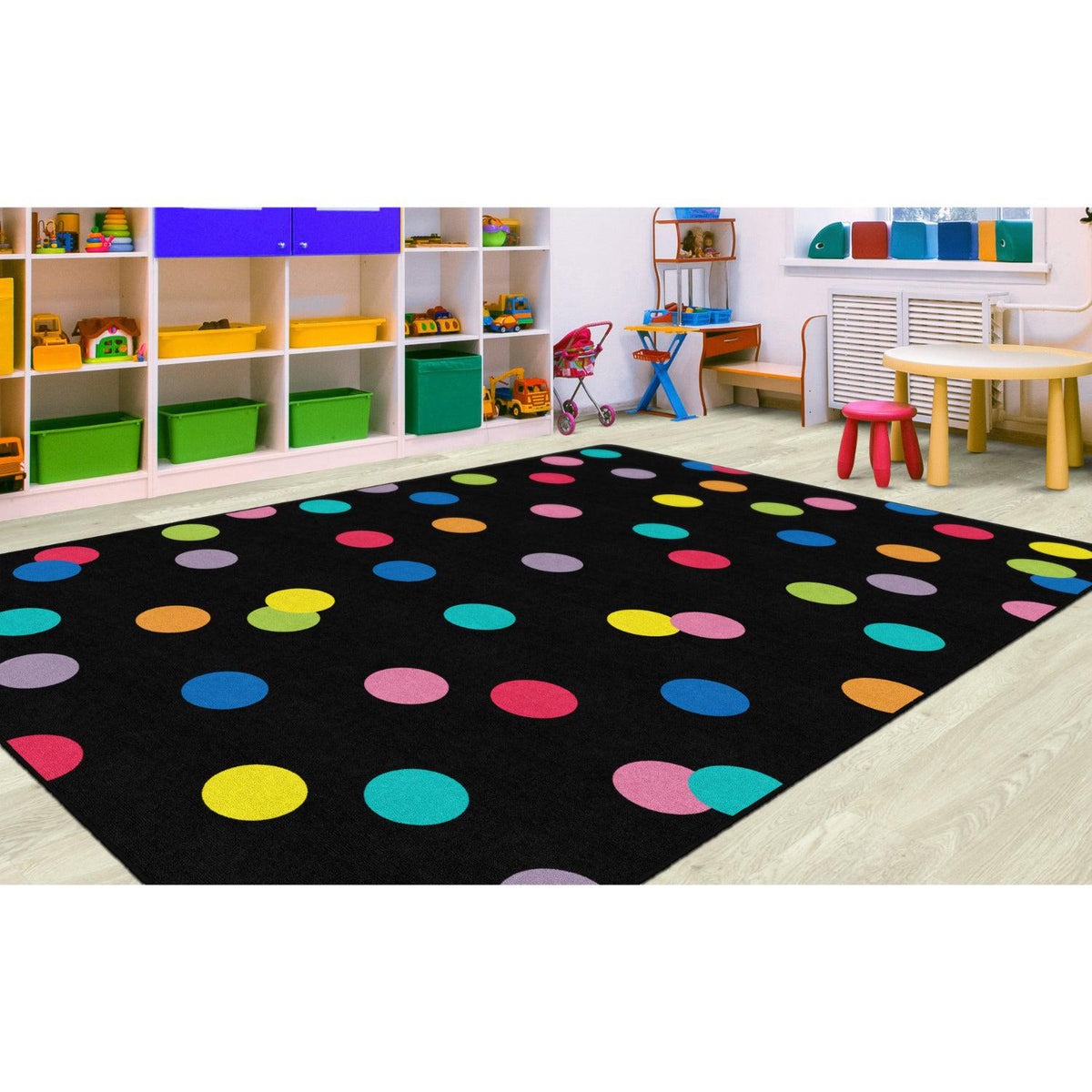 Schoolgirl Style Just Teach Rainbow Polka Dots Rugs