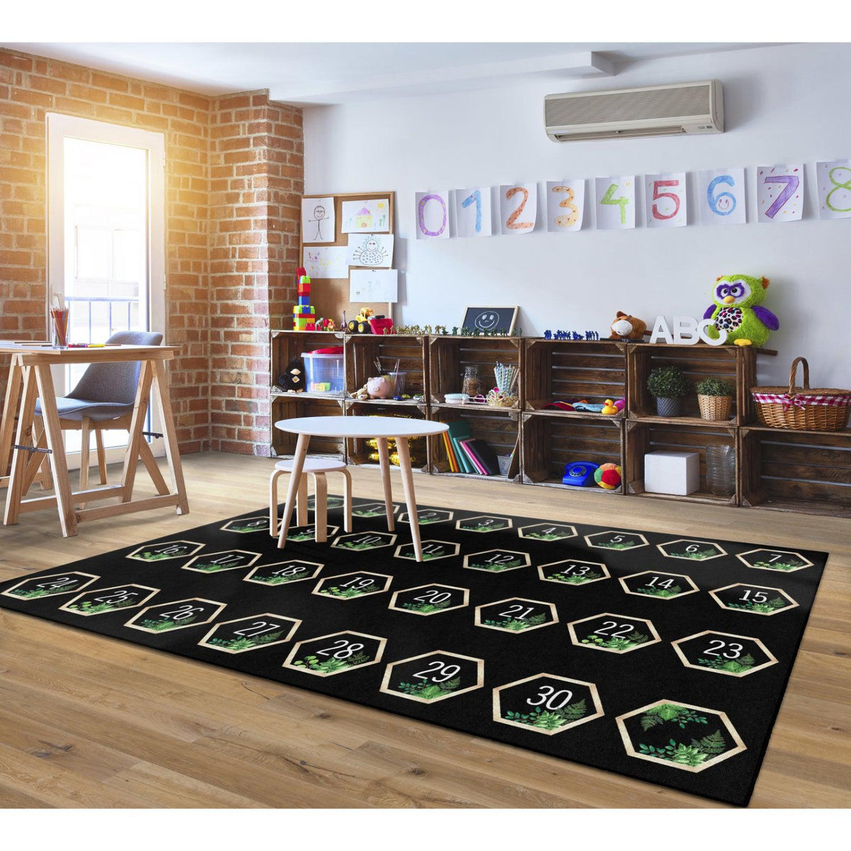 Schoolgirl Style Simply Boho 123 Criss Cross Applesauce Spots Rug, 7'6" x 12' Rectangle