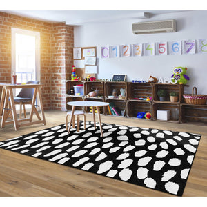 Schoolgirl Style White On Black Safari Dot Rugs