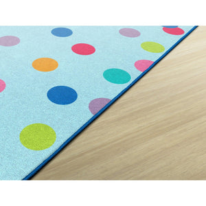 Schoolgirl Style Just Teach Rainbow Polka Dots On Blue Rugs