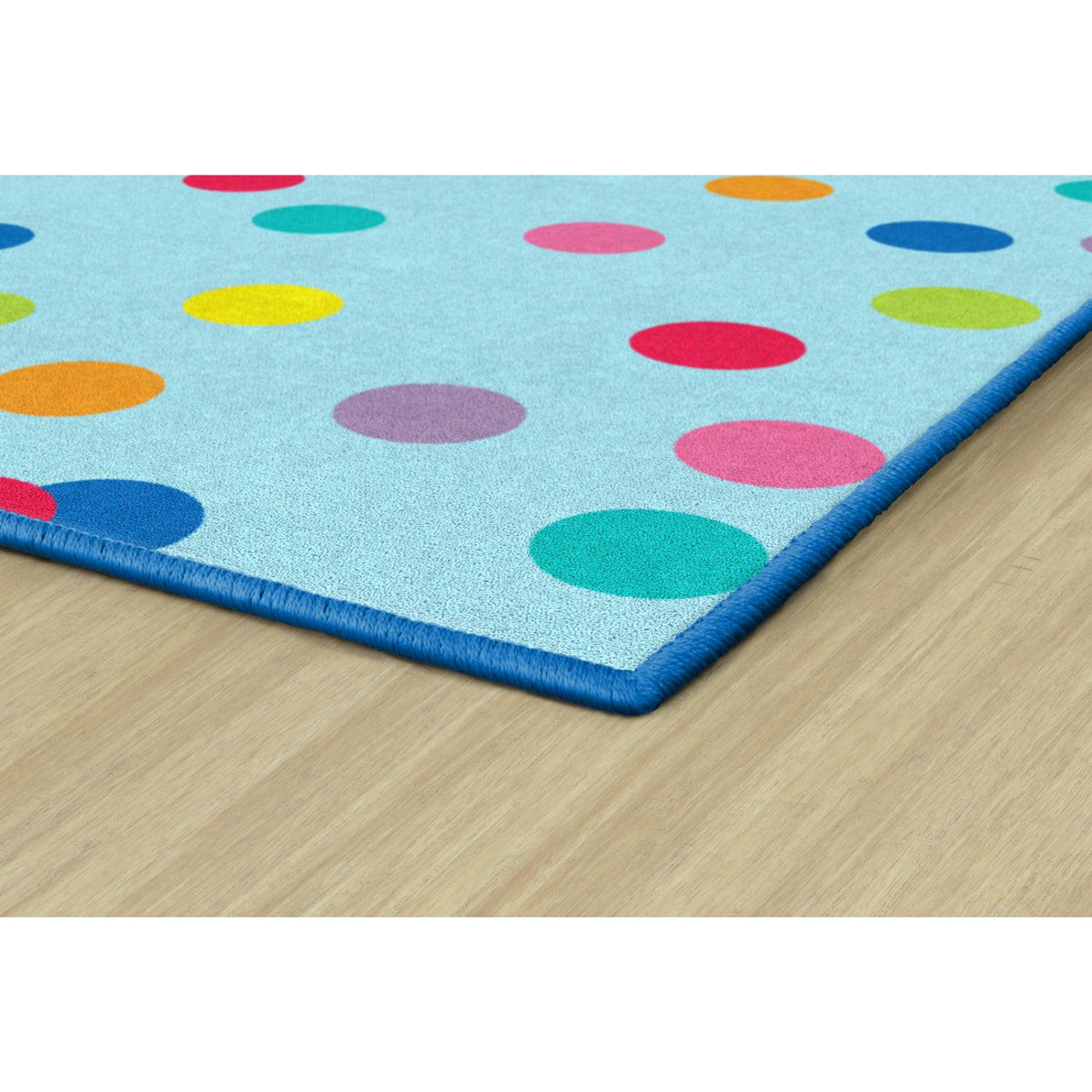 Schoolgirl Style Just Teach Rainbow Polka Dots On Blue Rugs