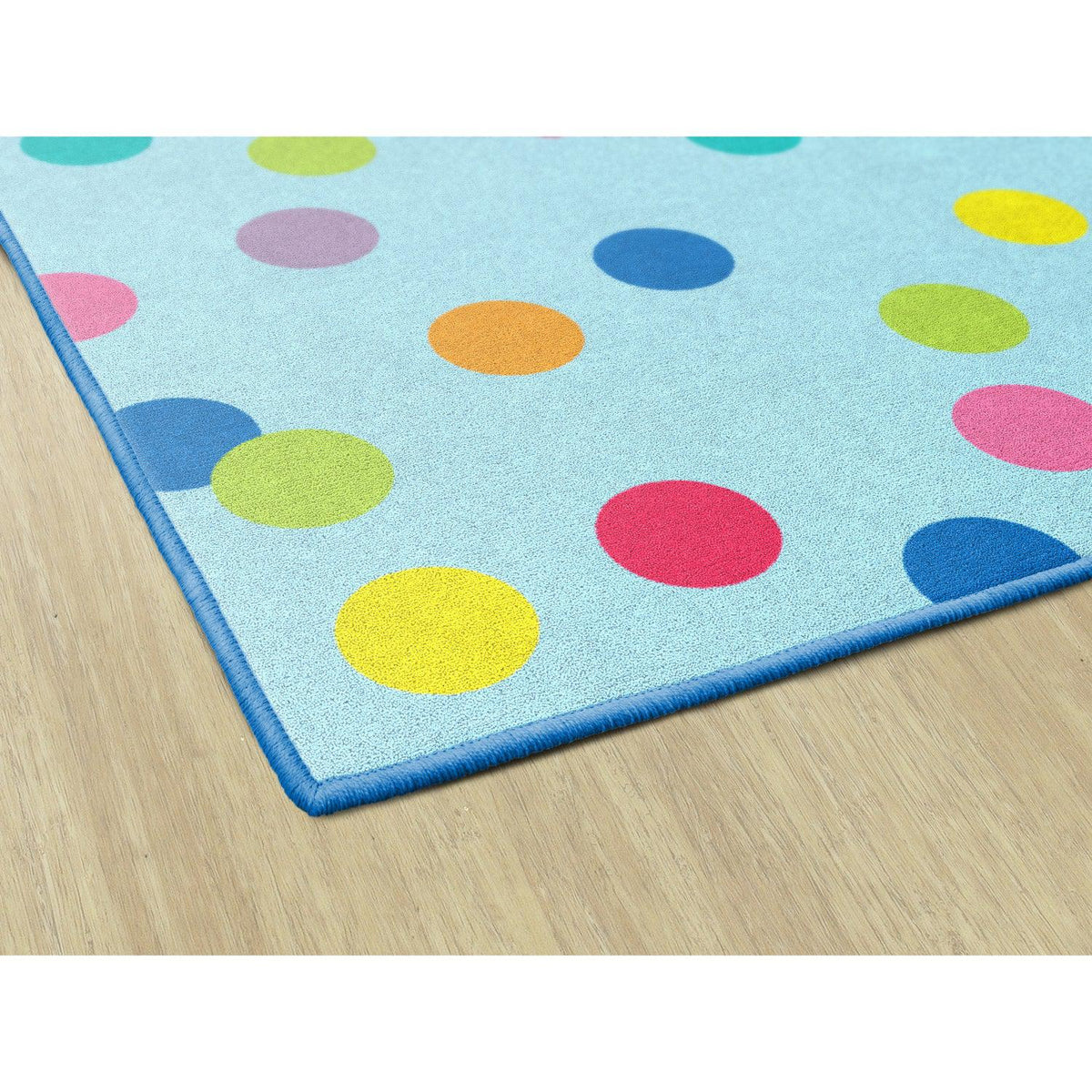 Schoolgirl Style Just Teach Rainbow Polka Dots On Blue Rugs