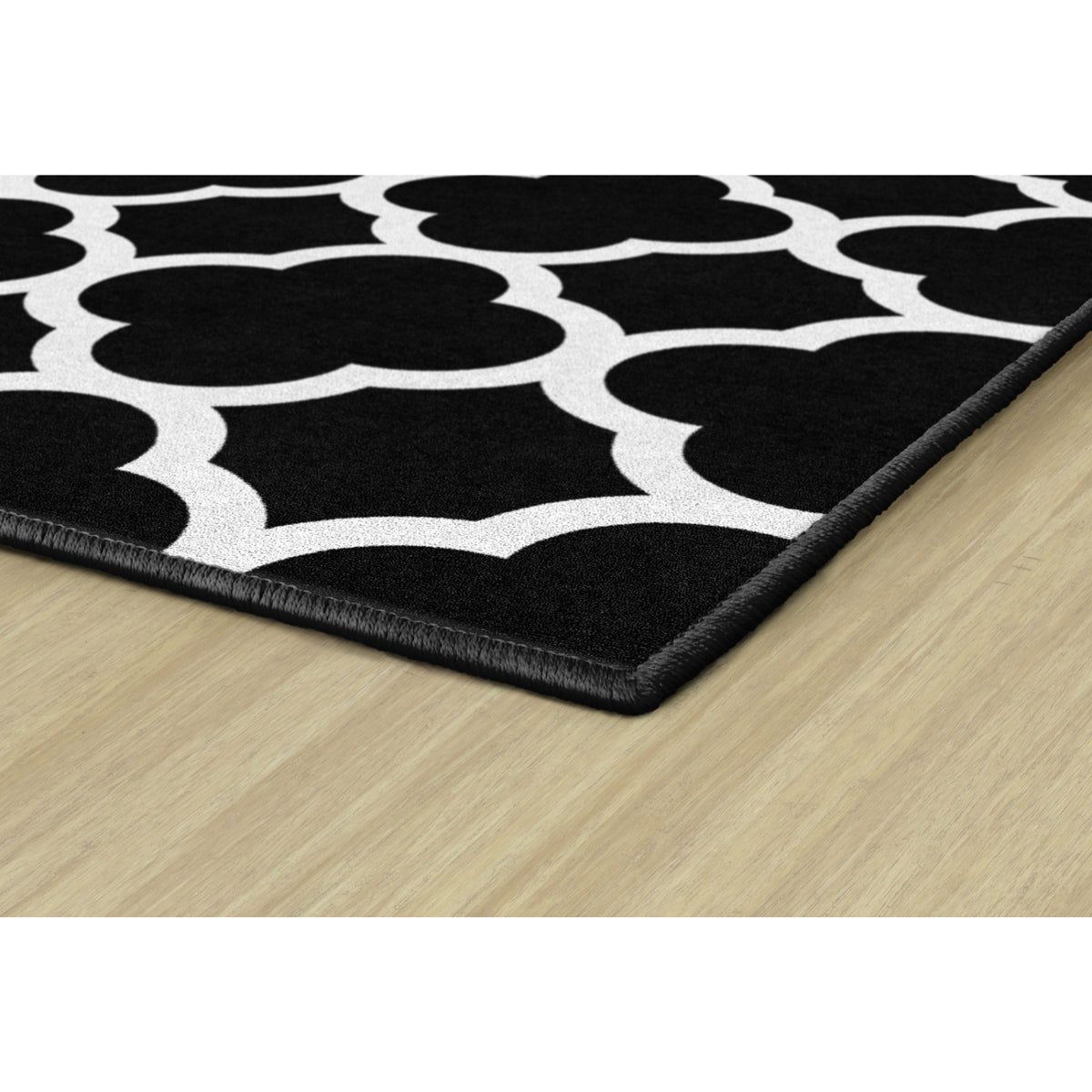Schoolgirl Style Black & White Quatrefoil Rugs