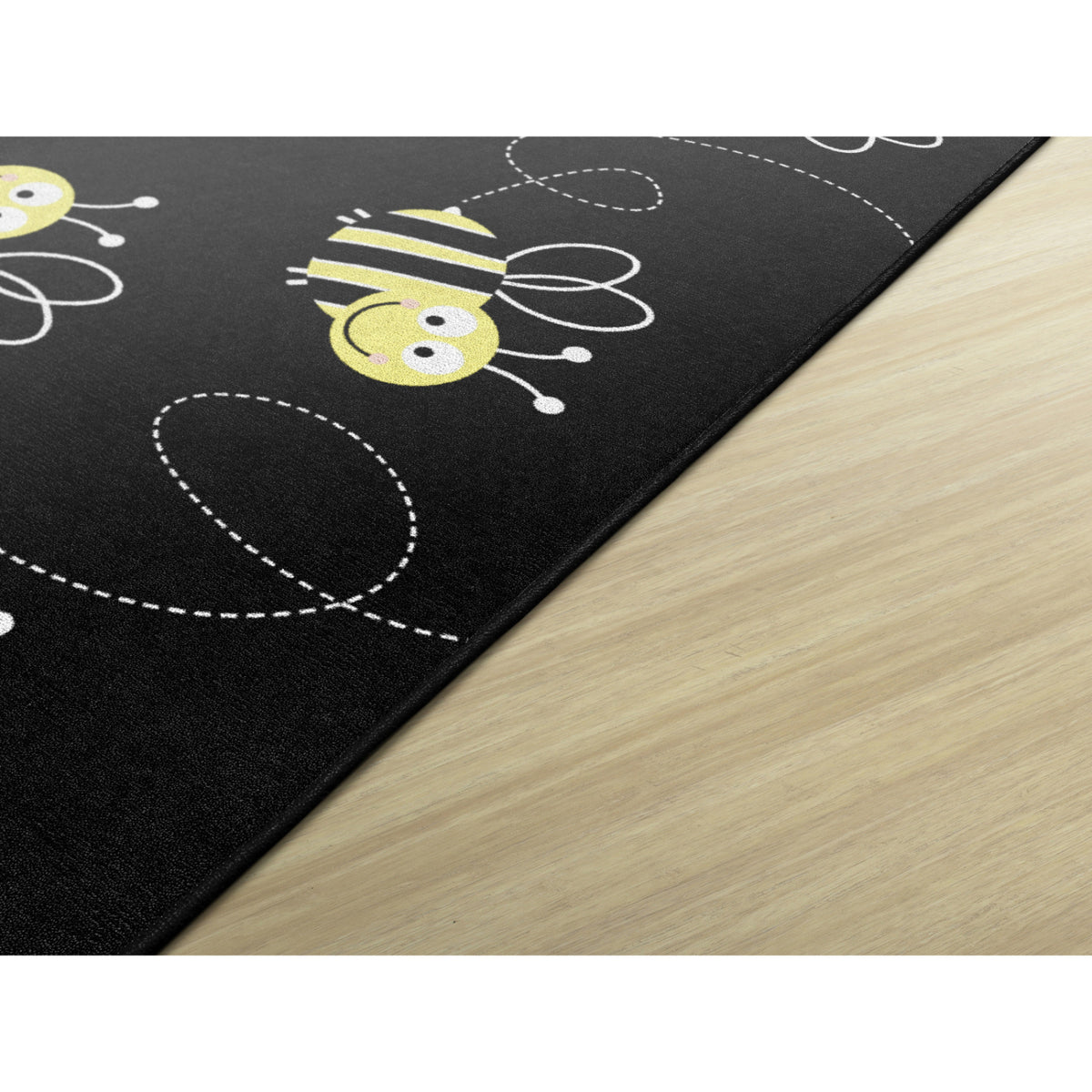 Schoolgirl Style Bees On Black Rugs