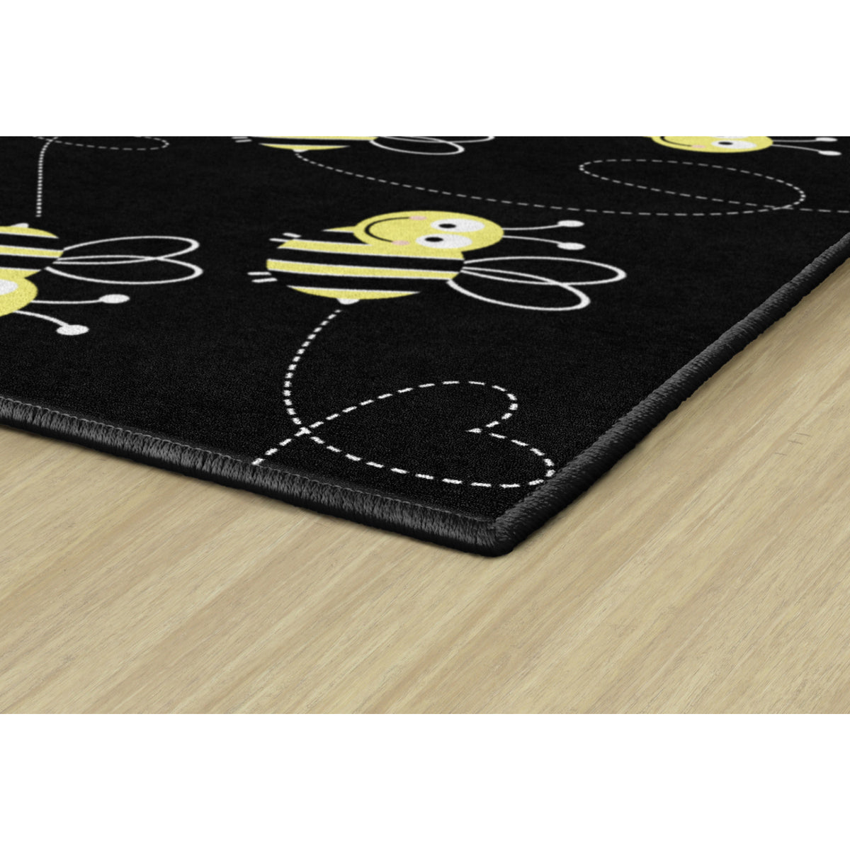 Schoolgirl Style Bees On Black Rugs