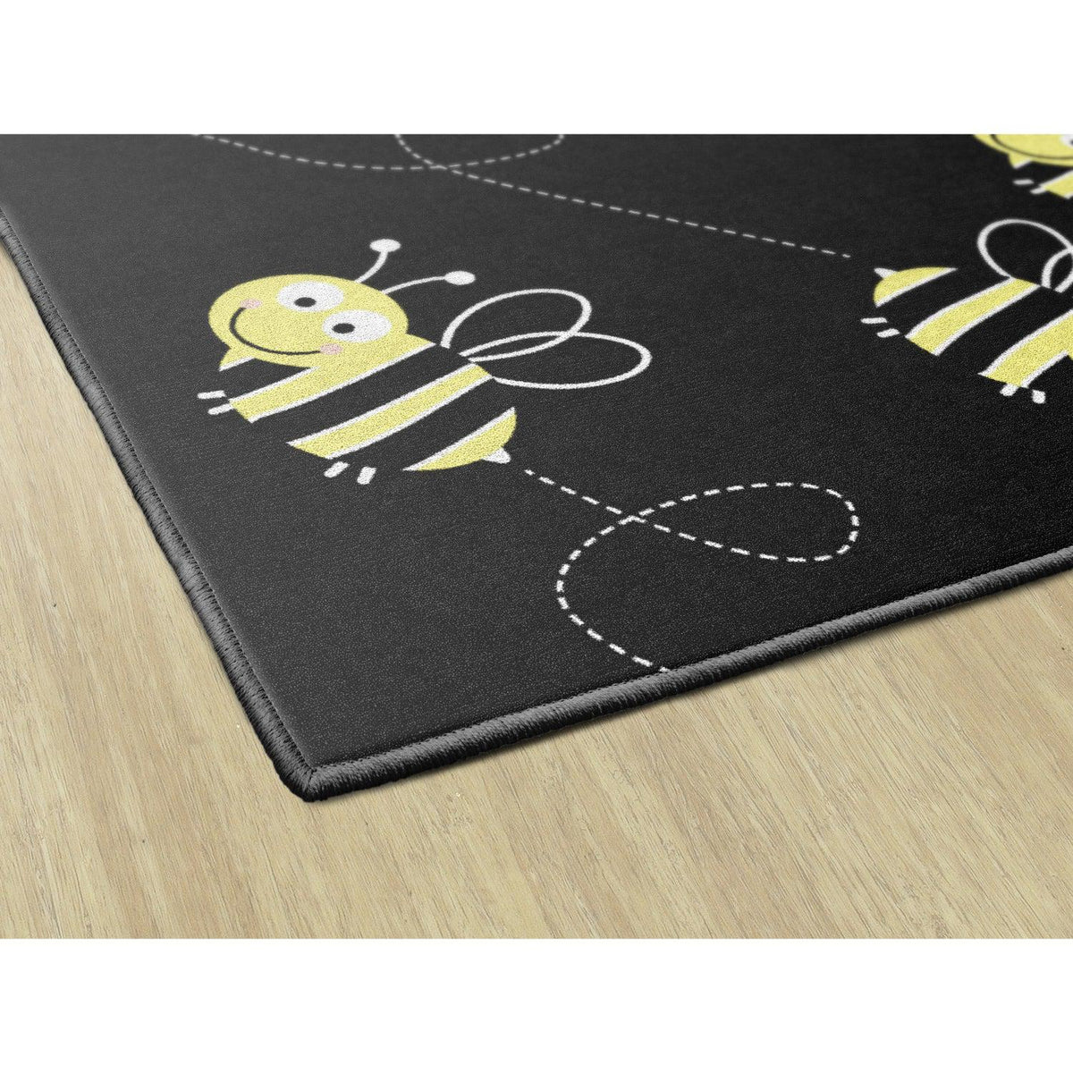 Schoolgirl Style Bees On Black Rugs