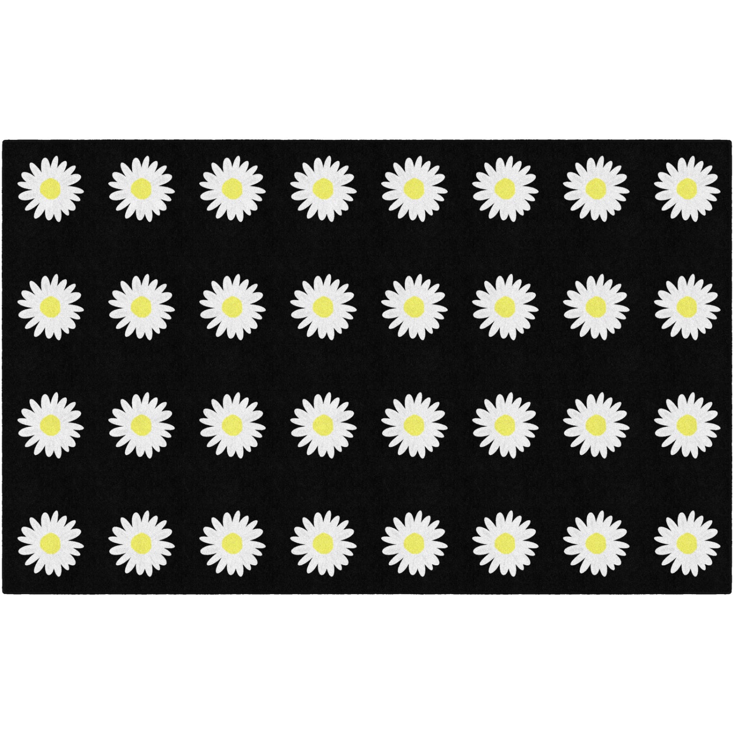 Schoolgirl Style Daisy Criss Cross Applesauce Sitting Spots Rug, 7'6" x 12' Rectangle