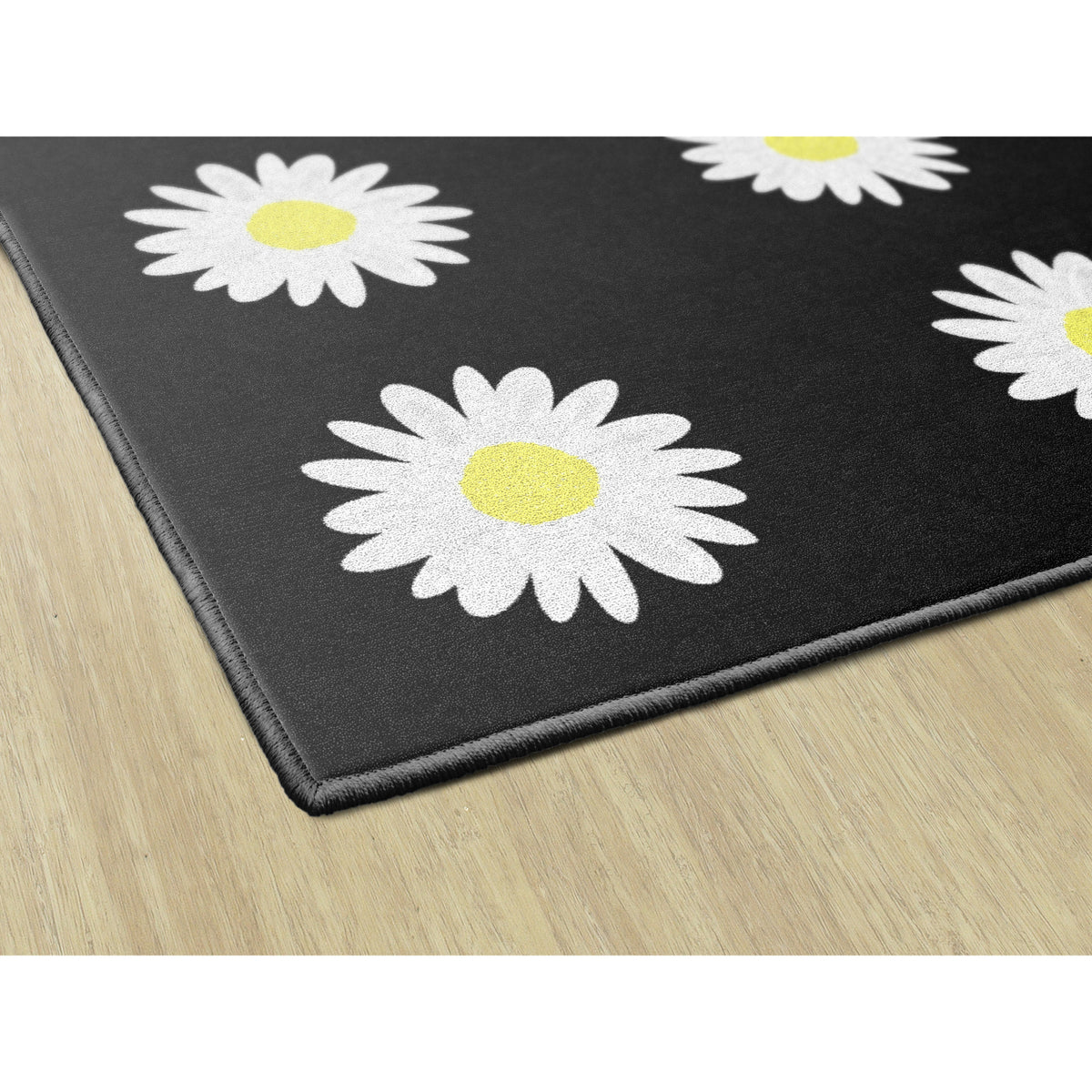 Schoolgirl Style Daisy Criss Cross Applesauce Sitting Spots Rug, 7'6" x 12' Rectangle