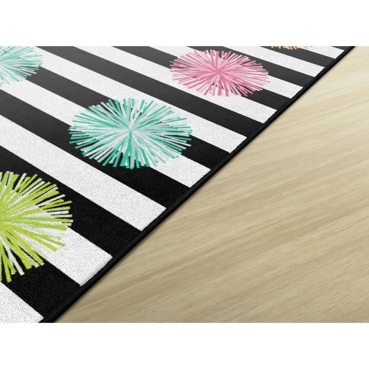 Schoolgirl Style Sherbert Pom Criss Cross Applesauce Rug, 7'6" x 12' Rectangle