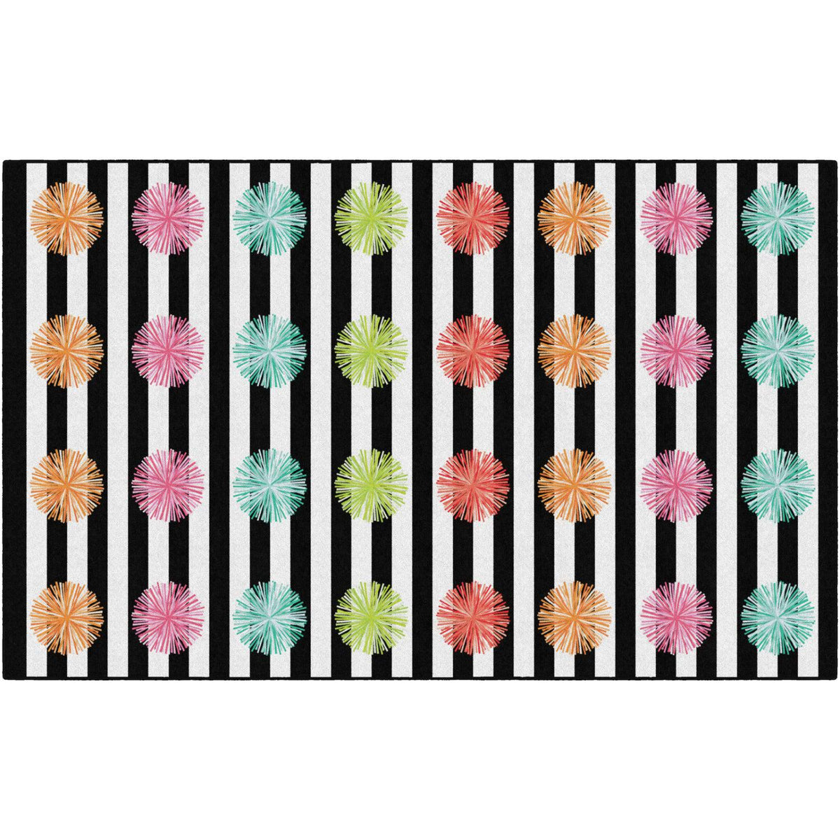 Schoolgirl Style Sherbert Pom Criss Cross Applesauce Rug, 7'6" x 12' Rectangle