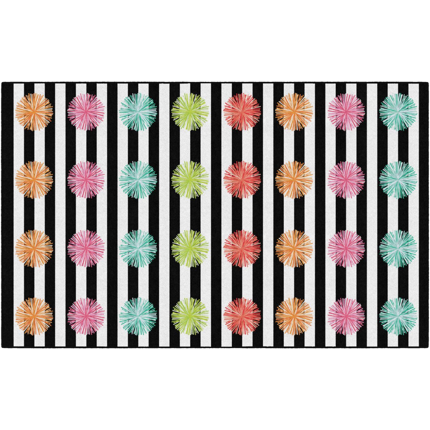 Schoolgirl Style Sherbert Pom Criss Cross Applesauce Rug, 7'6" x 12' Rectangle