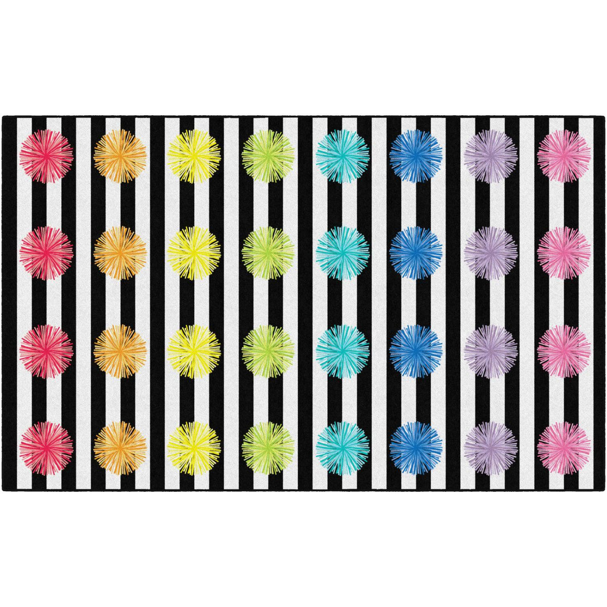 Schoolgirl Style Pom Criss Cross Applesauce Rug, 7'6" x 12' Rectangle