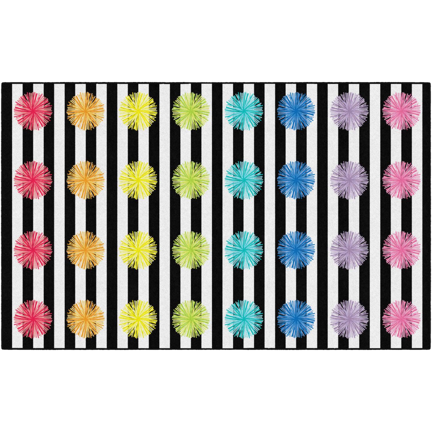 Schoolgirl Style Pom Criss Cross Applesauce Rug, 7'6" x 12' Rectangle