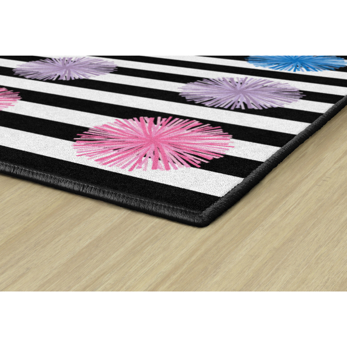Schoolgirl Style Pom Criss Cross Applesauce Rug, 7'6" x 12' Rectangle
