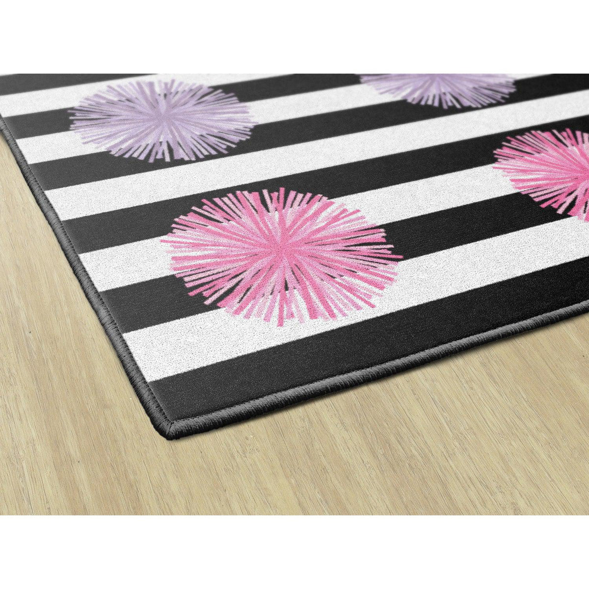 Schoolgirl Style Pom Criss Cross Applesauce Rug, 7'6" x 12' Rectangle