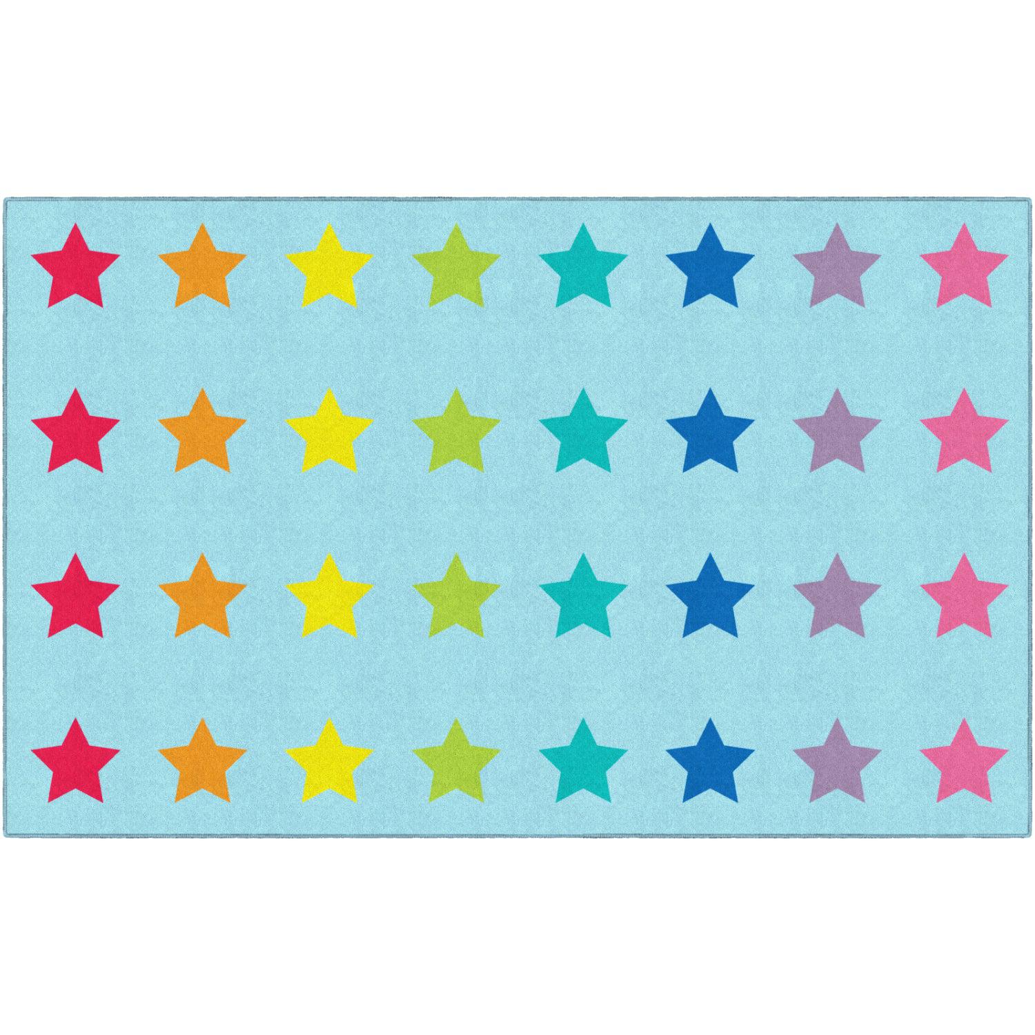 Schoolgirl Style Twinkle Twinkle On Blue Criss Cross Rug, 7'6" x 12' Rectangle