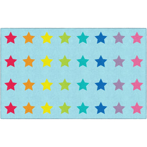 Schoolgirl Style Twinkle Twinkle On Blue Criss Cross Rug, 7'6" x 12' Rectangle