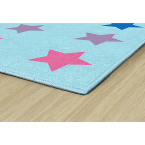 Schoolgirl Style Twinkle Twinkle On Blue Criss Cross Rug, 7'6" x 12' Rectangle