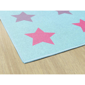 Schoolgirl Style Twinkle Twinkle On Blue Criss Cross Rug, 7'6" x 12' Rectangle