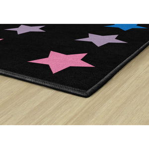 Schoolgirl Style Twinkle Twinkle On Black Criss Cross Rug, 7'6" x 12' Rectangle