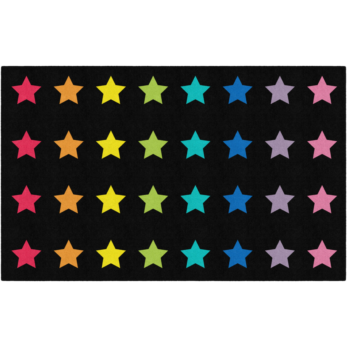 Schoolgirl Style Twinkle Twinkle On Black Criss Cross Rug, 7'6" x 12' Rectangle
