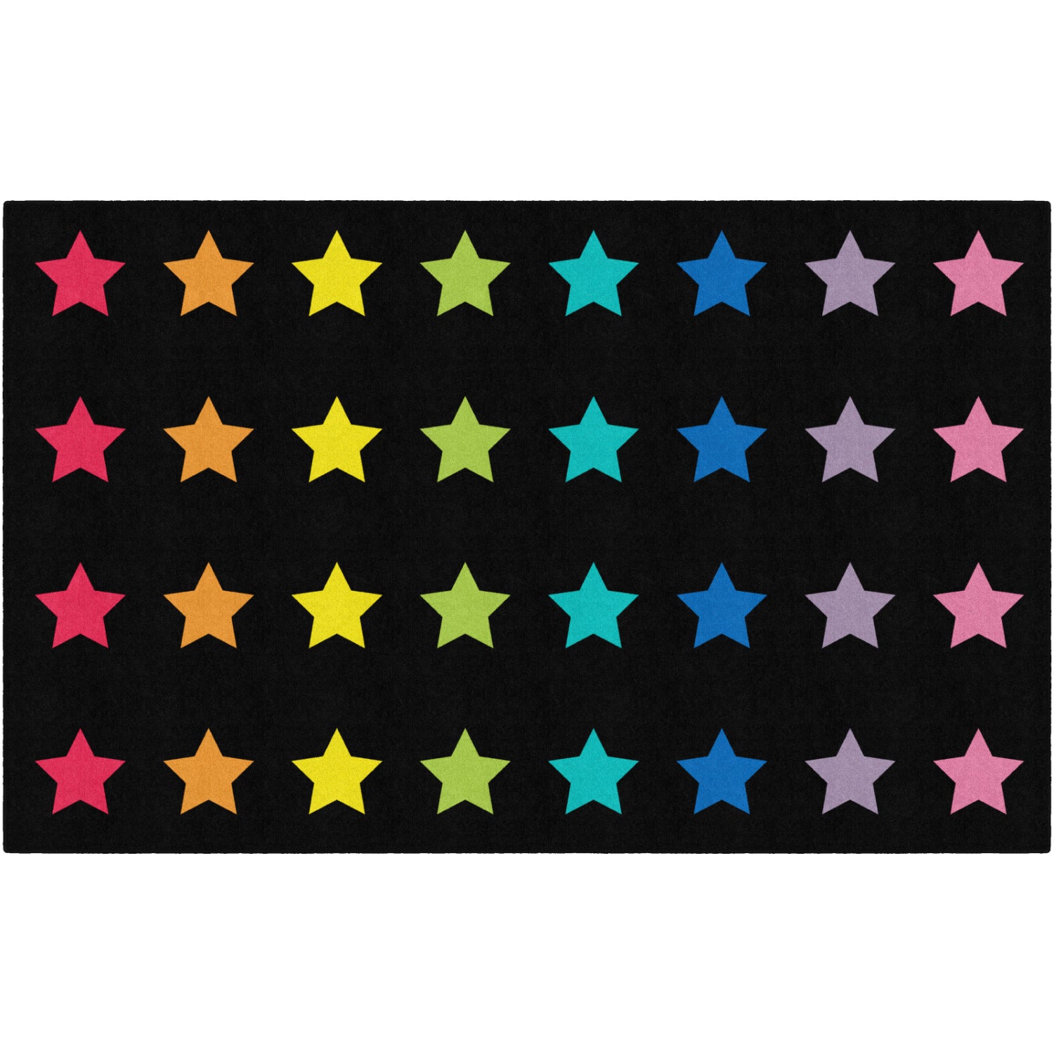 Schoolgirl Style Twinkle Twinkle On Black Criss Cross Rug, 7'6" x 12' Rectangle
