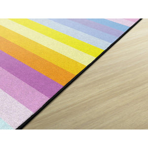 Schoolgirl Style Vertical Rainbow Stripes Rugs