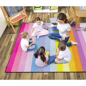 Schoolgirl Style Vertical Rainbow Stripes Rugs