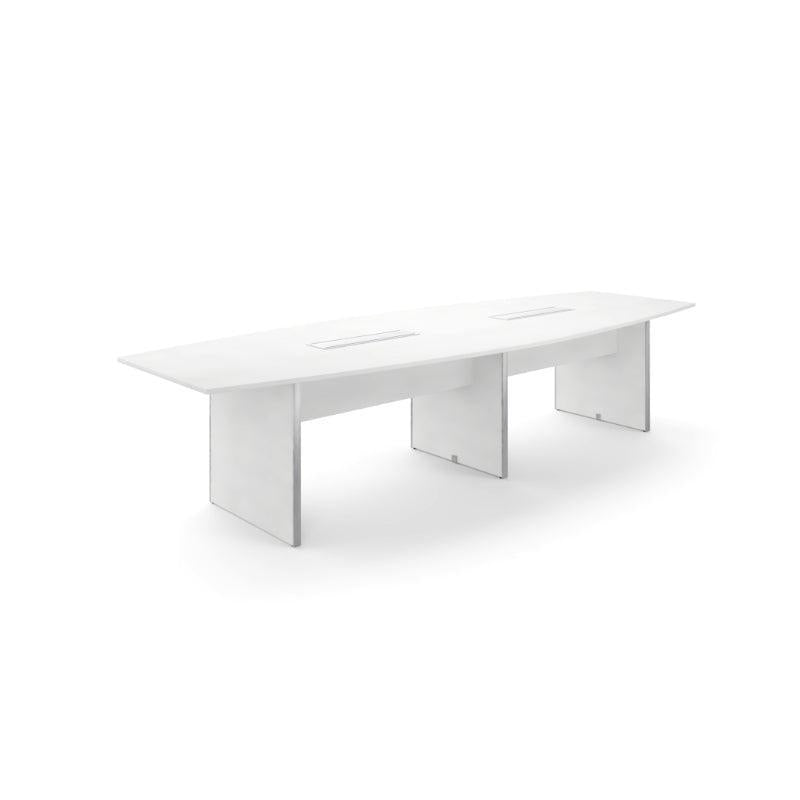 Potenza Executive Deluxe 12' Boat-Shape Conference Table, Laminate Top, FREE SHIPPING